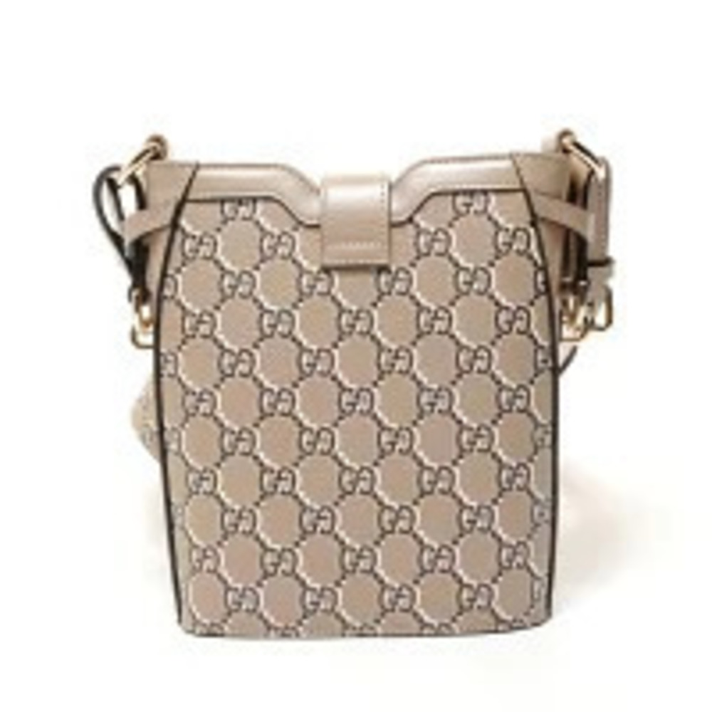 Gucci GG Shadow Black Bucket Shoulder Bag Beige Cream